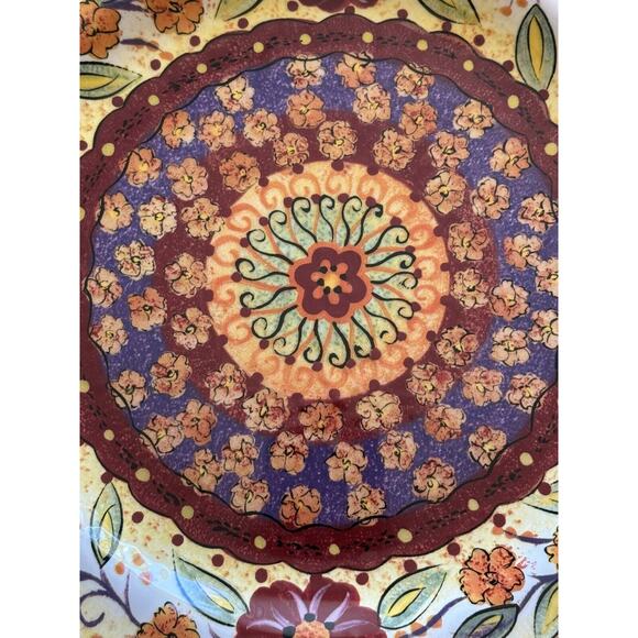 Pier 1 Helena 10.75" Dinner Plate Hand Painted Earthenware Discontinued EUC - Picture 3 of 11